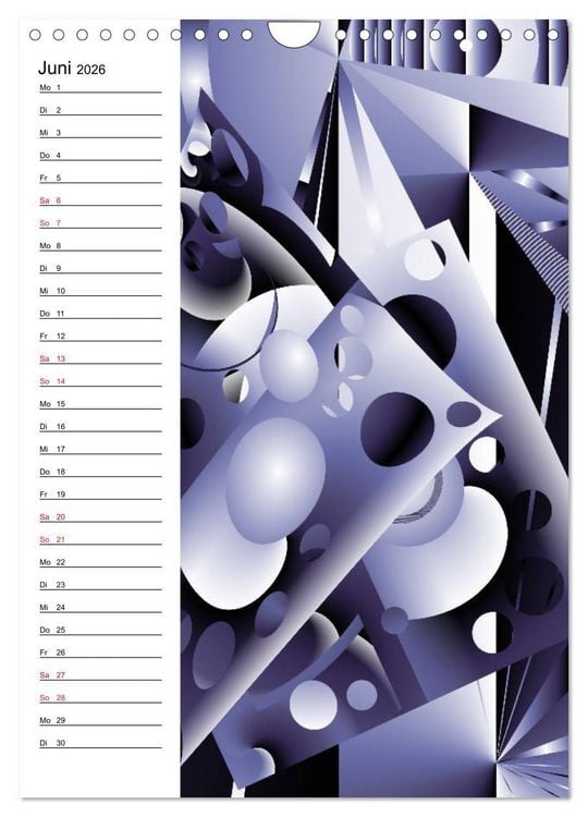 Produktbild: Geometrische Raumeindr&uuml;cke Planer (Wandkalender 2026 DIN A4 hoch), CALVENDO Monatskalender
