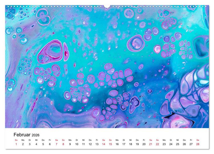 Produktbild: Acrylic Pouring - Faszinierende Farben und Formen (hochwertiger Premium Wandkalender 2026 DIN A2 quer), Kunstdruck in Hochglanz
