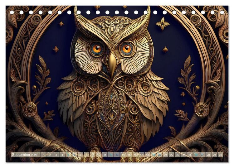 Produktbild: Tiere im Jugendstil - Eine Hommage an die Sch&ouml;nheit des Art Nouveau (Tischkalender 2026 DIN A5 quer), CALVENDO Monatskalender