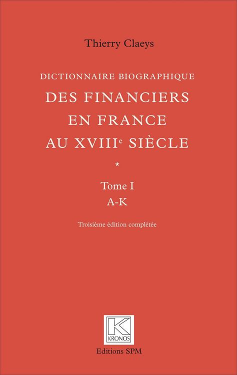 Produktbild: Dictionnaire biographique des financiers en France au XVIIIe si&egrave;cle