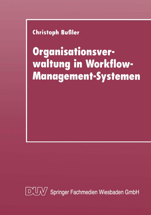 Produktbild: Organisationsverwaltung in Workflow-Management-Systemen