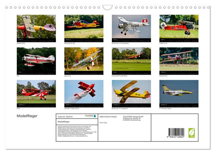 Produktbild: Modellflieger (Wandkalender 2026 DIN A3 quer), CALVENDO Monatskalender