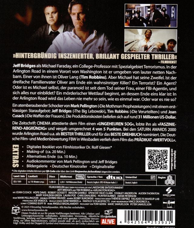 Produktbild: Arlington Road (Filmjuwelen)