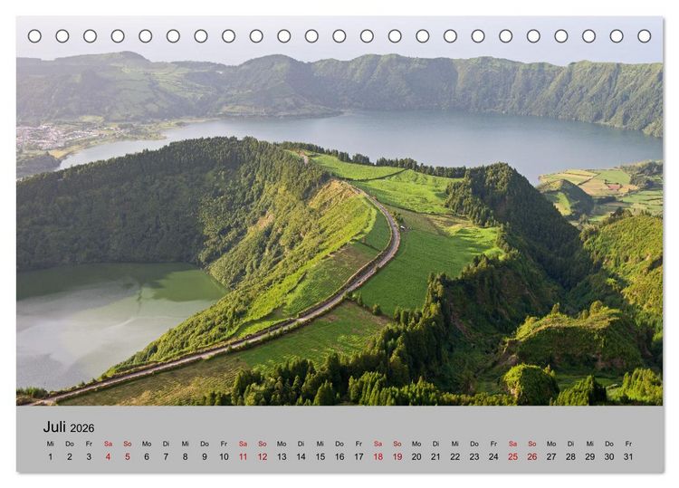 Produktbild: Azoren - Gr&uuml;ne Inseln im Atlantik 2026 (Tischkalender 2026 DIN A5 quer), CALVENDO Monatskalender