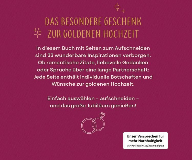 Produktbild: Zur goldenen Hochzeit &ndash; 50 Jahre Gl&uuml;ck & Liebe