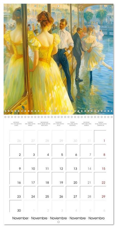 Produktbild: Images romantiques f&eacute;minines de style impressionniste (Calendrier mural carr&eacute; 2026 30x30 cm) Calendrier double avec une page pour vos prises de notes