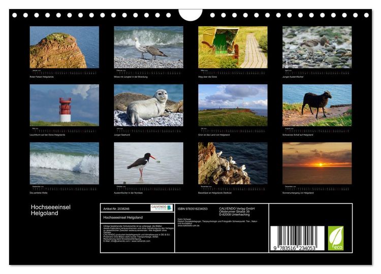 Produktbild: Hochseeeinsel Helgoland (Wandkalender 2026 DIN A4 quer), CALVENDO Monatskalender