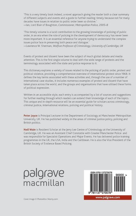 Produktbild: Palgrave Dictionary of Public Order Policing, Protest and Political Violence