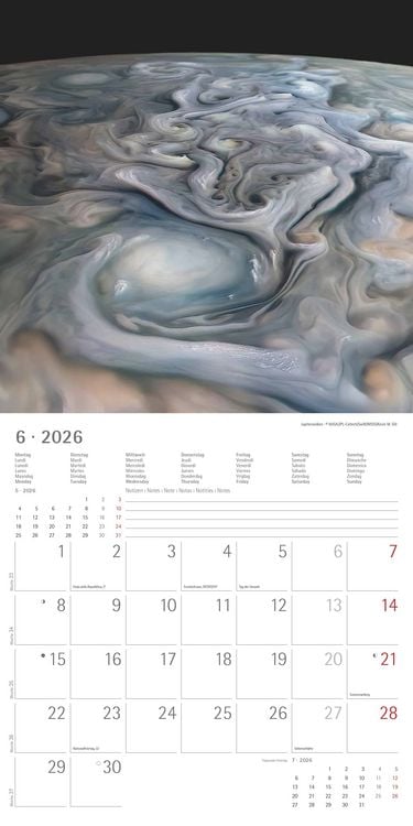 Produktbild: Space 2026 - Broschürenkalender 30x30 cm (30x60 geöffnet) - Kalender mit Platz für Notizen - Weltraum - Bildkalender - Wandplaner - Wandkalender