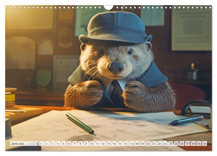Produktbild: Otter bei der Arbeit (Wandkalender 2026 DIN A3 quer), CALVENDO Monatskalender