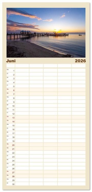 Produktbild: Familienplaner 2026 - Urlaubsparadies in Nordzypern mit 5 Spalten (Wandkalender, 21 x 45 cm) CALVENDO