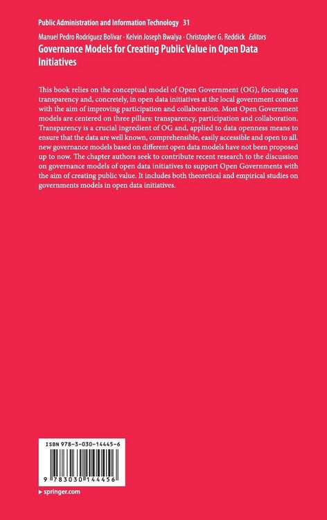 Produktbild: Governance Models for Creating Public Value in Open Data Initiatives