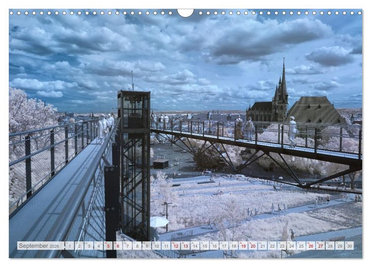 Produktbild: Erfurt - Infrarotfotografien von Kurt Lochte (Wandkalender 2026 DIN A3 quer), CALVENDO Monatskalender