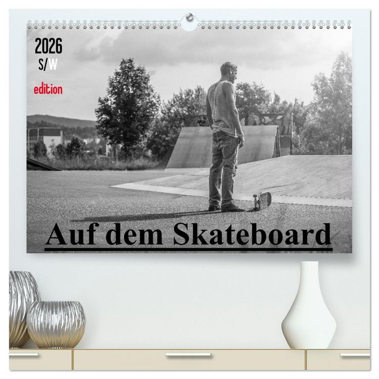 Produktbild: Auf dem Skateboard (hochwertiger Premium Wandkalender 2026 DIN A2 quer), Kunstdruck in Hochglanz