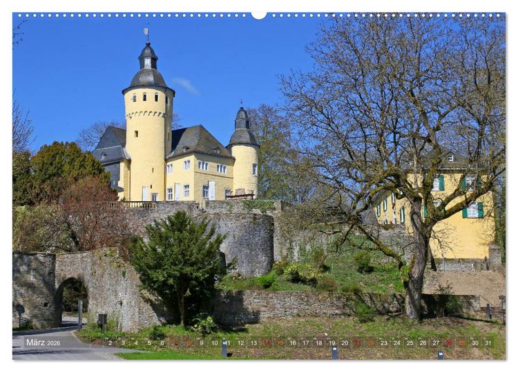 Produktbild: Burgen, Schl&ouml;sser, Herrenh&auml;user im Bergischen Land (hochwertiger Premium Wandkalender 2026 DIN A2 quer), Kunstdruck in Hochglanz