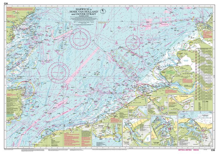 Produktbild: C30 Harwich to Hoek van Holland and Dover Strait, Imray Chart