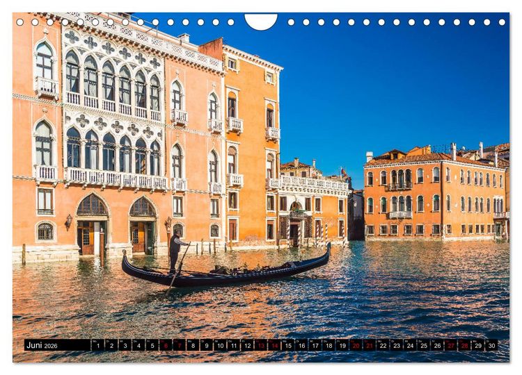 Produktbild: Venedig - Pal&auml;ste, Br&uuml;cken und Kan&auml;le (Wandkalender 2026 DIN A4 quer), CALVENDO Monatskalender