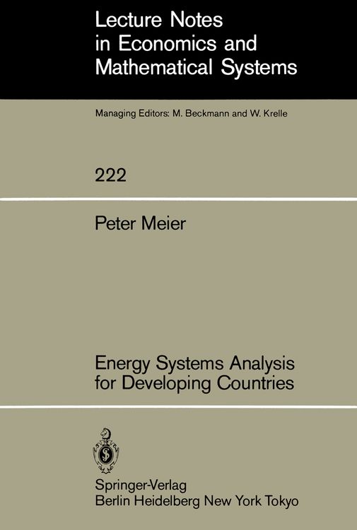 Produktbild: Energy Systems Analysis for Developing Countries