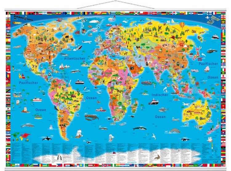 Produktbild: Illustrierte politische Weltkarte