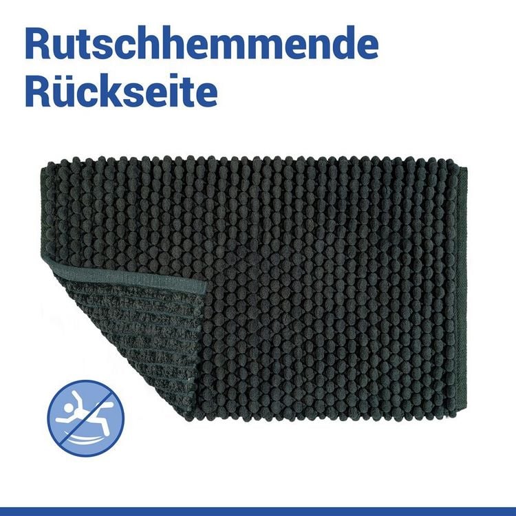 Produktbild: Badteppich Mod. Solivo Dunkelgr&uuml;n, 50 x 80 cm, rutschfest und waschbar bis 30 &deg;C