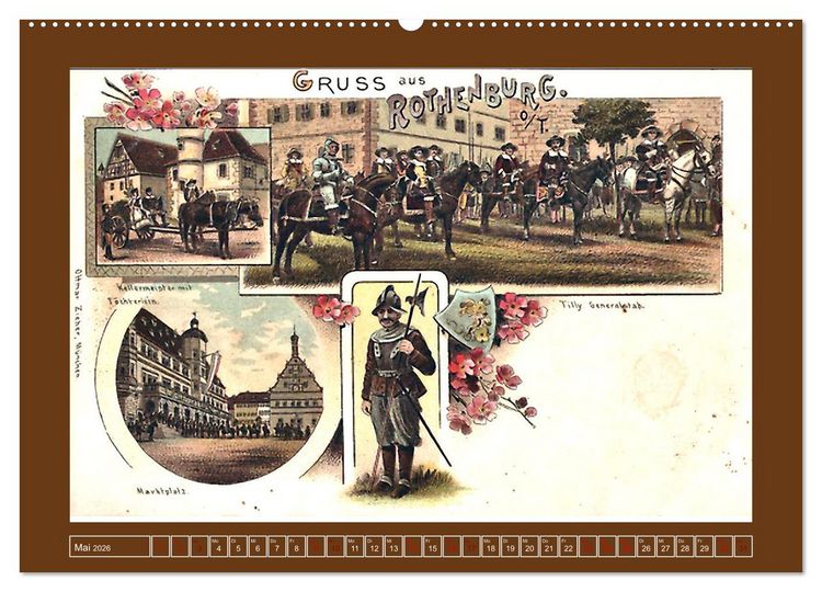 Produktbild: Gru&szlig; aus Rothenburg ob der Tauber (Wandkalender 2026 DIN A2 quer), CALVENDO Monatskalender