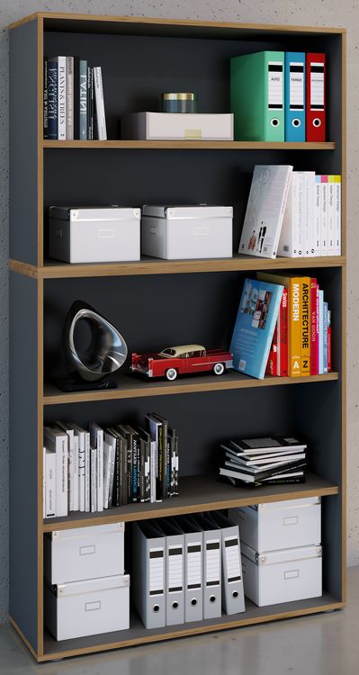 Produktbild: Holz B&uuml;ro Regal B&uuml;cher Ordner Salia 5fach B. 100cm