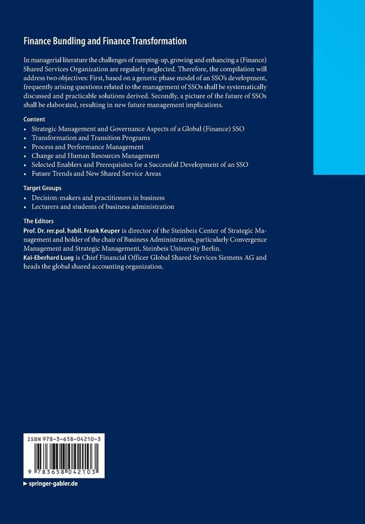 Produktbild: Finance Bundling and Finance Transformation