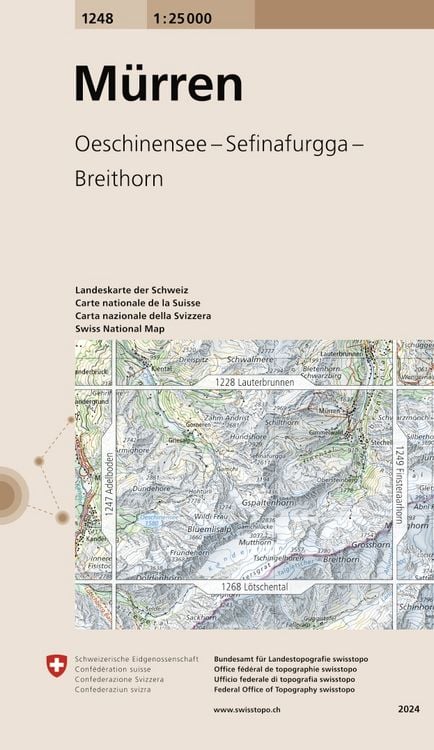 Produktbild: Swisstopo 1 : 25 000 M&uuml;rren