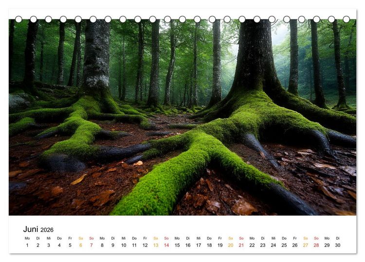Produktbild: Mystik der W&auml;lder (Tischkalender 2026 DIN A5 quer), CALVENDO Monatskalender