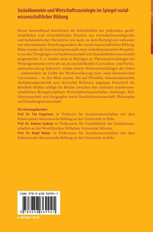 Produktbild: Sozioökonomie und Wirtschaftssoziologie im Spiegel sozialwissenschaftlicher Bildung