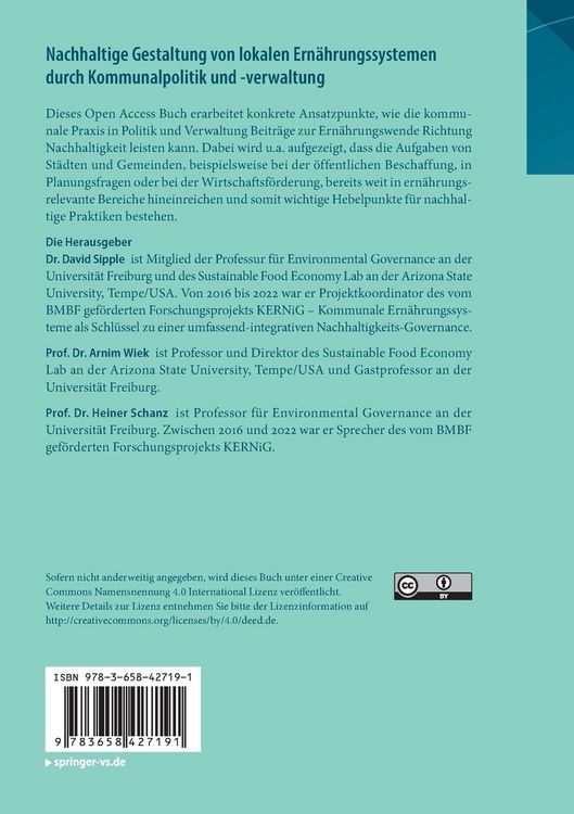 Produktbild: Nachhaltige Gestaltung von lokalen Ern&auml;hrungssystemen durch Kommunalpolitik und -verwaltung