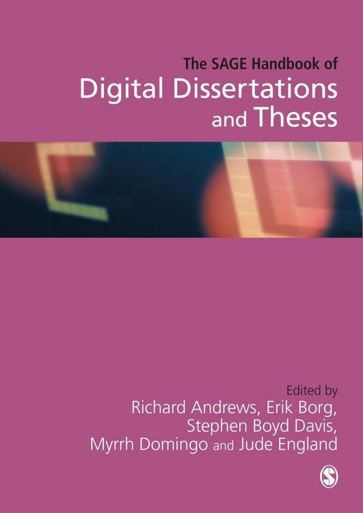Produktbild: The SAGE Handbook of Digital Dissertations and Theses