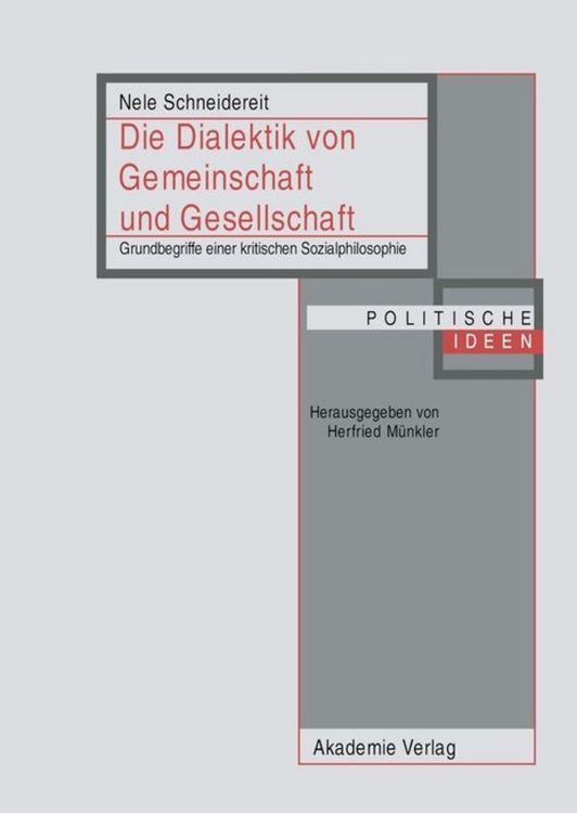 Produktbild: Die Dialektik von Gemeinschaft und Gesellschaft