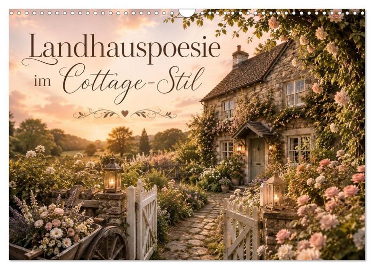 Produktbild: Landhauspoesie im Cottage-Stil (Wandkalender 2027 DIN A3 quer), CALVENDO Monatskalender