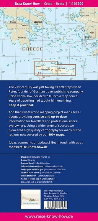 Produktbild: Reise Know-How Landkarte Kreta | Crete (1:140.000)