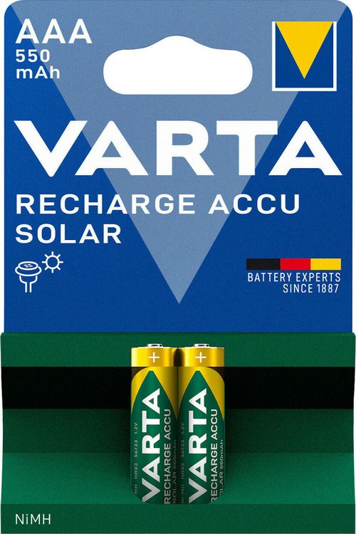 Produktbild: Varta Batterien RECHARGE ACCU Solar AAA 550mAh 2 St&uuml;ck