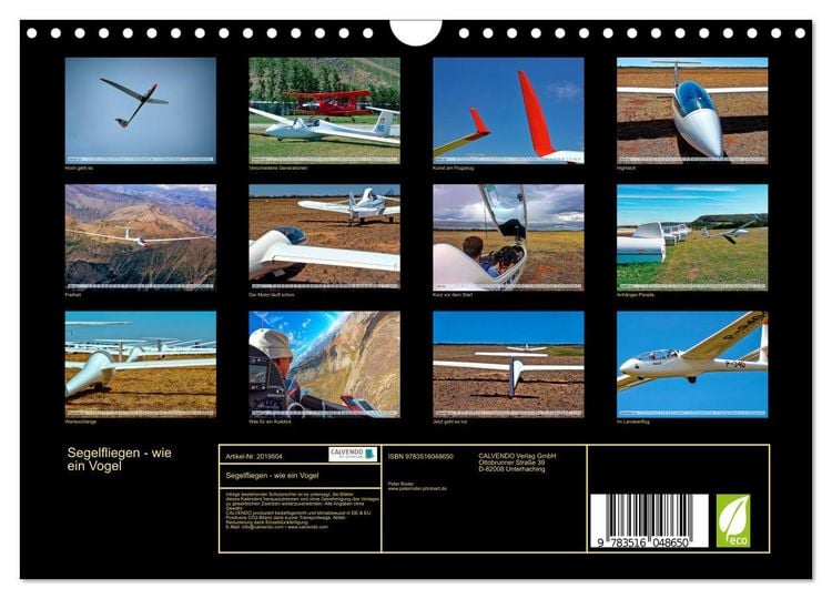 Produktbild: Segelfliegen - wie ein Vogel (Wandkalender 2026 DIN A4 quer), CALVENDO Monatskalender