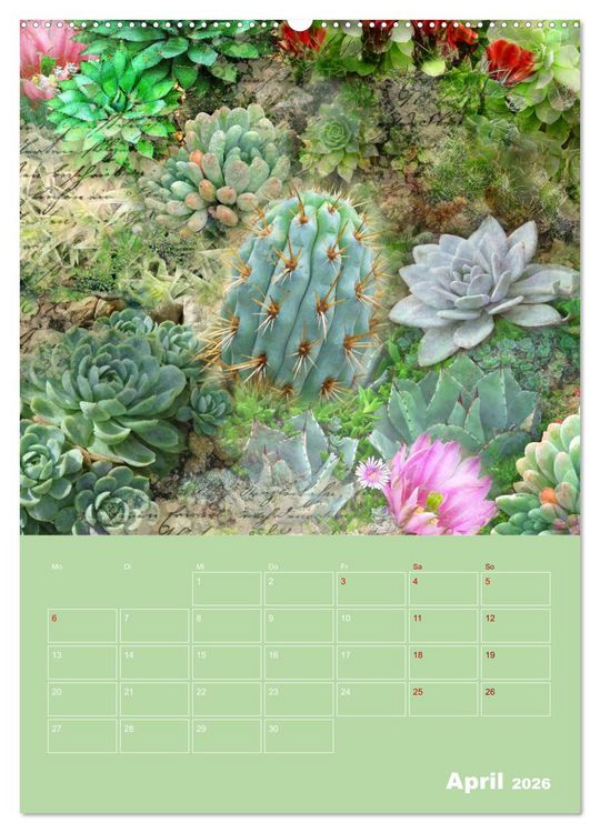 Produktbild: Kunterbunt gemischt - Kunterbunt gemischt - Farbenfroher Jahresplaner mit aufw&auml;ndigen Pflanzencollagen (hochwertiger Premium Wandkalender 2026 DIN A2 hoch), Kunstdruck in Hochglanz
