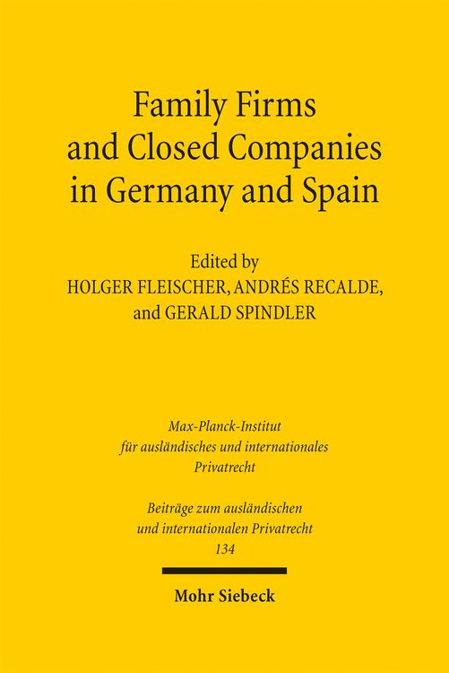 Produktbild: Family Firms and Closed Companies in Germany and Spain