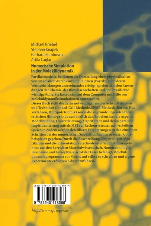 Produktbild: Numerische Simulation in der Moleküldynamik