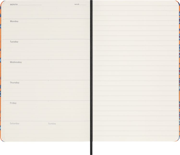 Produktbild: Moleskine Silk Kalender, undatiert, 12 Monate, w&ouml;chentlich, large/A5, fester Einband, orange