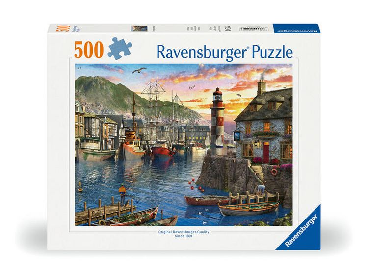 Produktbild: Erwachsenenpuzzle 500 Teile - Morgens am Hafen