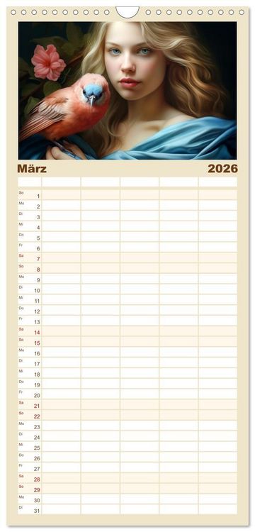 Produktbild: Familienplaner 2026 - M&auml;rchenhafte Fabelfrauen mit 5 Spalten (Wandkalender, 21 x 45 cm) CALVENDO