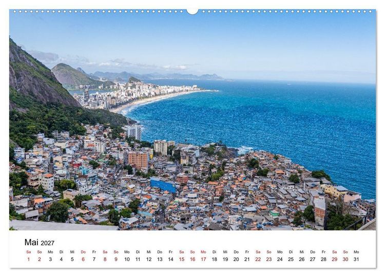 Produktbild: Rio de Janeiro - Kontraste. Farben. Licht (hochwertiger Premium Wandkalender 2027 DIN A2 quer), Kunstdruck in Hochglanz