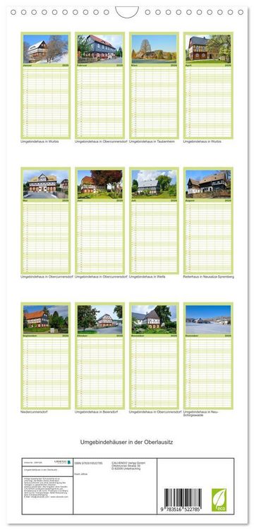Produktbild: Familienplaner 2026 - Umgebindeh&auml;user in der Oberlausitz mit 5 Spalten (Wandkalender, 21 x 45 cm) CALVENDO