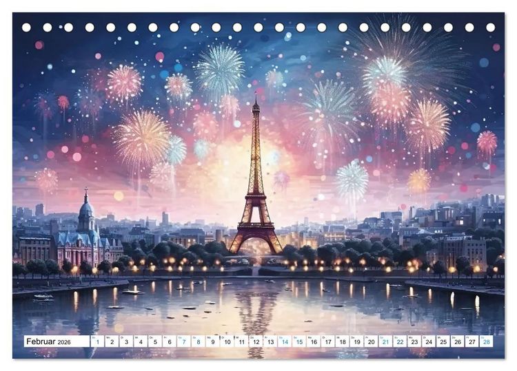 Produktbild: Eiffelturm: Kreativ anders (Tischkalender 2026 DIN A5 quer), CALVENDO Monatskalender