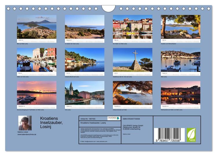 Produktbild: Kroatiens Inselzauber, Losinj (Wandkalender 2026 DIN A4 quer), CALVENDO Monatskalender