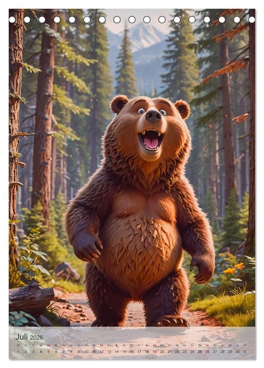 Produktbild: Nordamerika - Knuffige Wildnis (Tischkalender 2026 DIN A5 hoch), CALVENDO Monatskalender