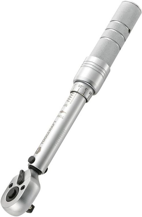 Produktbild: TOOLCRAFT 819161 Drehmomentschl&uuml;ssel mit Umschaltknarre 1/4\" (6.3 mm) 1 - 6 Nm