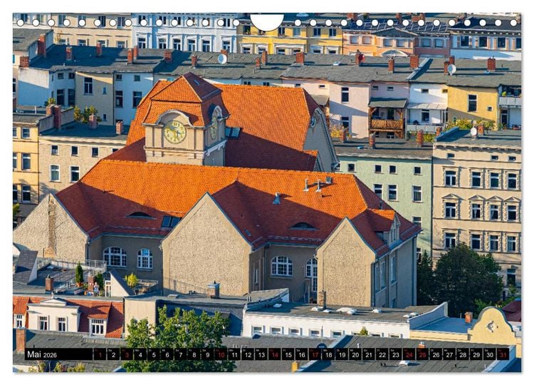 Produktbild: Halle an der Saale von oben (Wandkalender 2026 DIN A4 quer), CALVENDO Monatskalender